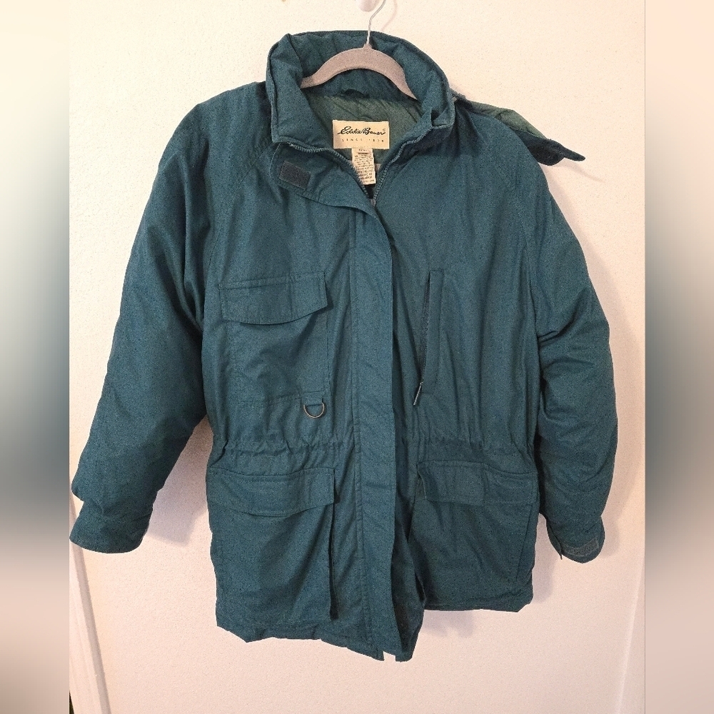 Eddie Bauer Down Parka Hooded Jacket Womens Medium Outdoors